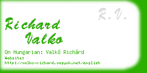 richard valko business card