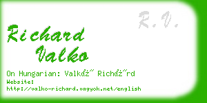 richard valko business card